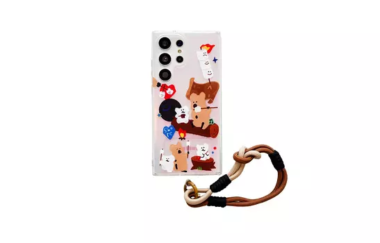 Янтарный чехол для телефона An Bacher, Music camping bear with bracelet