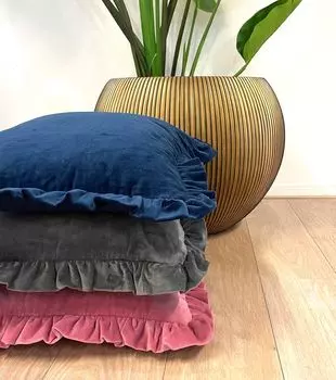 YARA - Чехол на подушку бархатный Charcoal Grey 45x45 см Dutch Decor