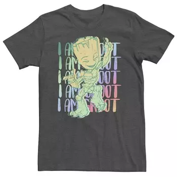 Яркая футболка Big & Tall Marvel I am Groot Dancing Groot Licensed Character, цвет Charcoal Heather