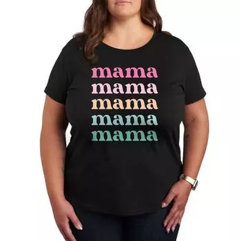 Яркая футболка с принтом "Stacked mama" Unbranded, черный