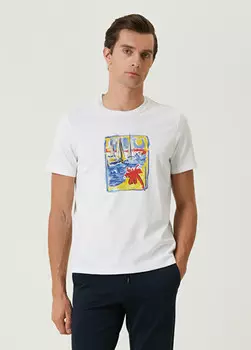 Яркая футболка с принтом в виде парусника Beymen Club, белый