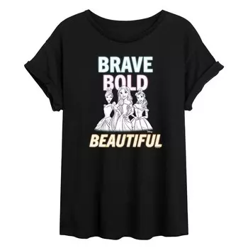 Яркая красивая струящаяся футболка Disney Princess Juniors Brave, черный