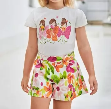 Яркая многоцветная атласная юбка для девочек Kids Girls MAYORAL, мультиколор