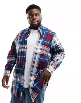 Яркая оксфордская рубашка в клетку Tommy Hilfiger Big & Tall