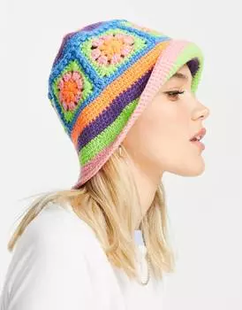 Яркая разноцветная панама крючком ASOS DESIGN