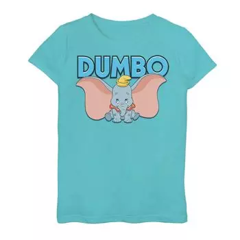 Яркая синяя футболка с изображением имени и постером Disney's Dumbo Girls 7–16 Licensed Character