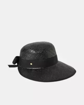 Яркая соломенная шапочка с лентой Latouche, черный