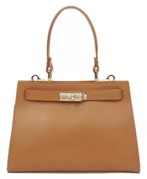 Яркая сумка-сэтчел из натуральной итальянской кожи премиум-класса. Estro, коричневый