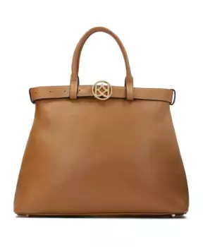 Яркая сумочка с ремешком-пряжкой Kazar, коричневый