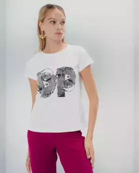 Яркая женская футболка DP Dolores Promesas, белый