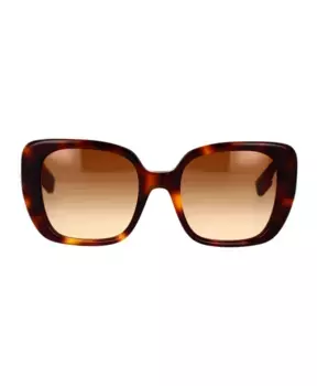 Яркие квадратные солнцезащитные очки Helena Burberry, коричневый