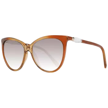 Яркие прозрачные женские солнцезащитные очки «кошачий глаз» с градиентом Swarovski, коричневый