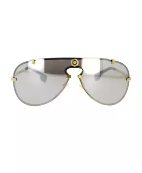 Яркие солнцезащитные очки с серебряным зеркалом Versace, желтый