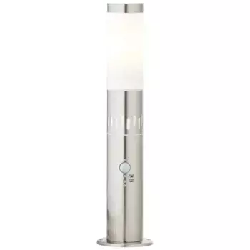 Яркий цоколь "Leigh", 1 лампочка, лампа E27 | Постоянно встроенный светодиод, высота 50 см, 12 см, датчик движения, E27, металл, нержавеющая сталь Brilliant 12 см, Высота: 50 см, цвет edelstahl