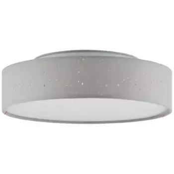 Яркий светодиодный потолочный светильник "Baska", 38 см, 1200 лм, 3000 К, 3-ступенчатая регулировка яркости, звездчатый эффект, текстиль, серый Brilliant 38 см, Высота: 11 см, серый