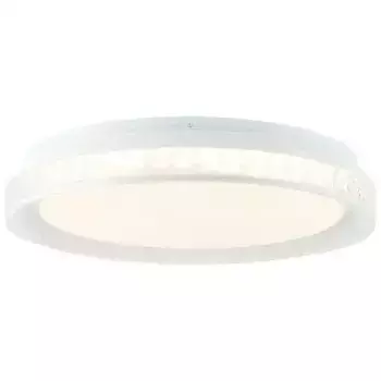 Яркий светодиодный потолочный светильник "Burlie", 1 лампочка, 39 см, приложение Tuya, металл/пластик, прозрачный/белый Brilliant 39 см, Высота: 8 см, белый