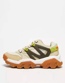 Ярко-белые массивные кроссовки на шнуровке CAT Reactor