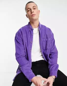 Ярко-фиолетовая вельветовая рубашка свободного кроя в стиле 90-х ASOS DESIGN