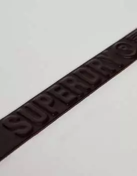Ярко-коричневый винтажный ремень Superdry с тисненым логотипом бренда