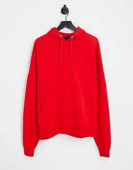 Ярко-красная толстовка оверсайз ASOS DESIGN