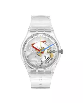 Ярко-мягкие часы с белым ремешком из органического материала Swatch, белый