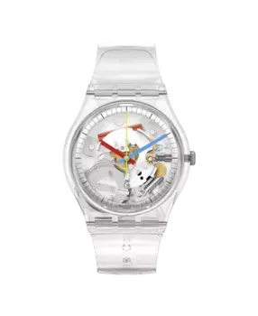 Ярко-мягкие часы с белым ремешком из органического материала Swatch, белый