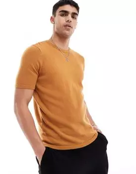 Ярко-оранжевая трикотажная хлопковая футболка средней плотности ASOS DESIGN