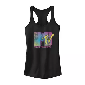 Ярко-розовая майка с неоновым рисунком MTV 90-х для юниоров Licensed Character, черный