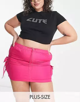 Ярко-розовая мини-юбка карго с карманами Tammy Girl Plus