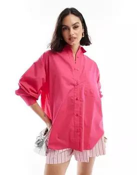 Ярко-розовая оксфордская рубашка ASOS DESIGN
