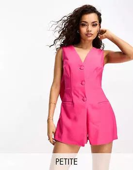 Ярко-розовый комбинезон с пуговицами на спине River Island
