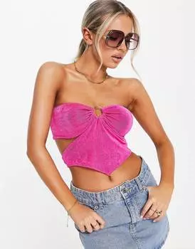 Ярко-розовый шарф-бандо с кольцами ASYOU