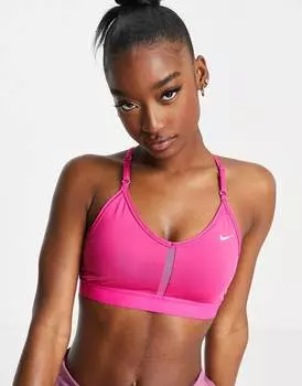 Ярко-розовый спортивный бюстгальтер с легкой поддержкой Nike Training Indy Dri-FIT