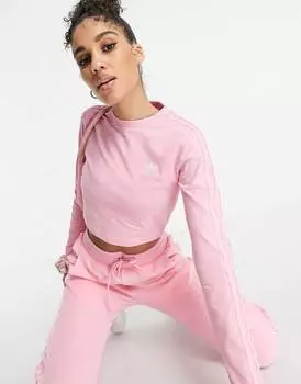 Ярко-розовый топ с длинными рукавами adidas Originals 'Relaxed Risqu'