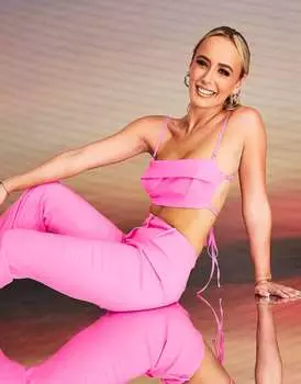Ярко-розовый топ с короткими бретелями на спине ASOS x MILLIE