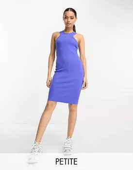 Ярко-синее платье мини с вырезом-борцовкой Noisy May Petite