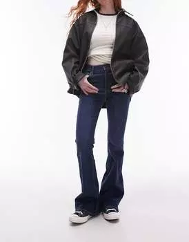 Ярко-синие джинсы-клеш Topshop Jamie с высокой посадкой