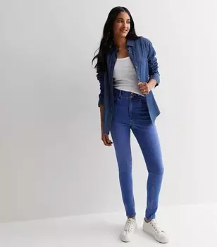 Ярко-синие джинсы скинни Yazmin с высокой талией New Look, ярко-синий