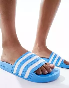 Ярко-синие шлепанцы adidas Originals Adilette