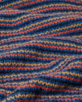 Ярко-синий мужской пуловер с зигзагообразным узором Grove Crew Wax London