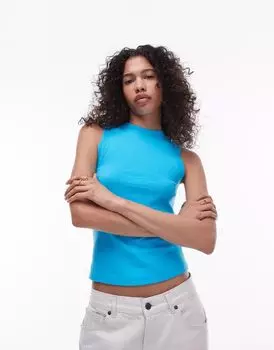 Ярко-синий узкий топ на бретелях Topshop