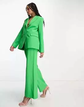 Ярко-зеленые брюки строгого кроя из смесовой шерсти и Other Stories & Other Stories