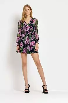 Яркое платье с длинными рукавами River Island, фиолетовый