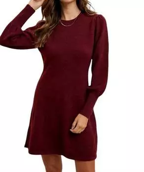Яркое трикотажное платье цвета бургунди AnnieWear, цвет burgundy