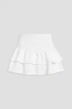 Ярусная джинсовая мини-юбка Isa со сборками SER.O.YA, белый