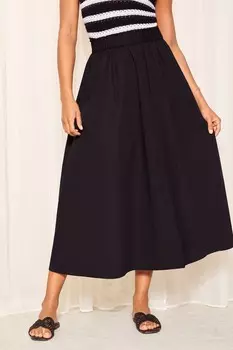 Ярусная хлопковая юбка макси в стиле бохо Friends Like These, черный