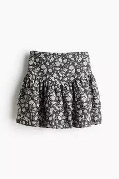 Ярусная юбка из хлопка H&M, серый