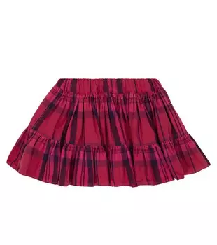 Ярусная юбка из хлопка в клетку Morley, бирюзовый