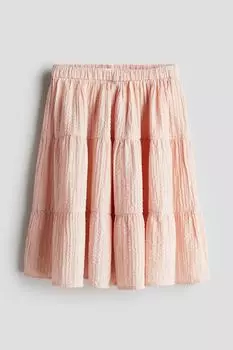 Ярусная юбка из сирсакера H&M, розовый