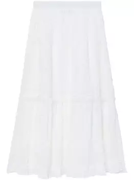 Ярусная юбка миди с оборками tout a coup, белый